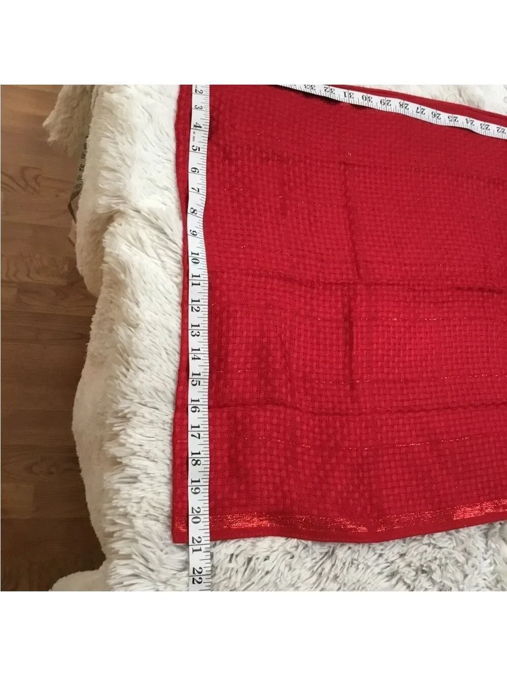 Apt 9 Basket Weave Lurex Pashmina oblong scarfs set of two red & blue